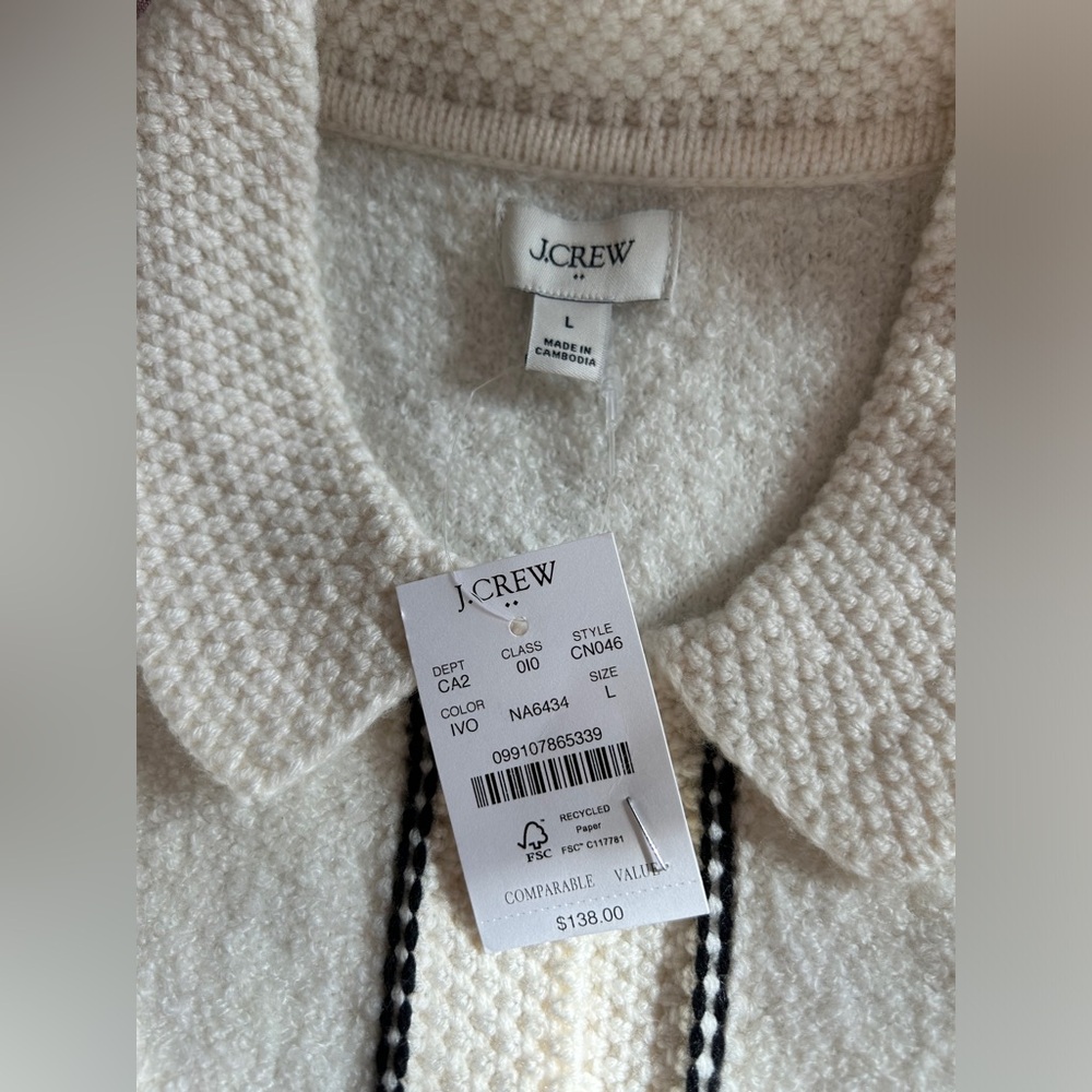 J. Crew Ivory Bouclé lady cardigan sweater Ivory - Picture 5 of 10